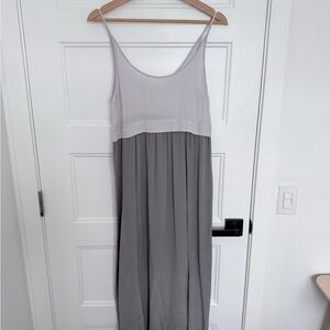 Wilfred 100% Silk Two-Tone Gray Maxi Dress